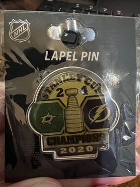 NHL Stanley Cup Champions 2020 Enamel Lapel Pin - Black, Gold, Green